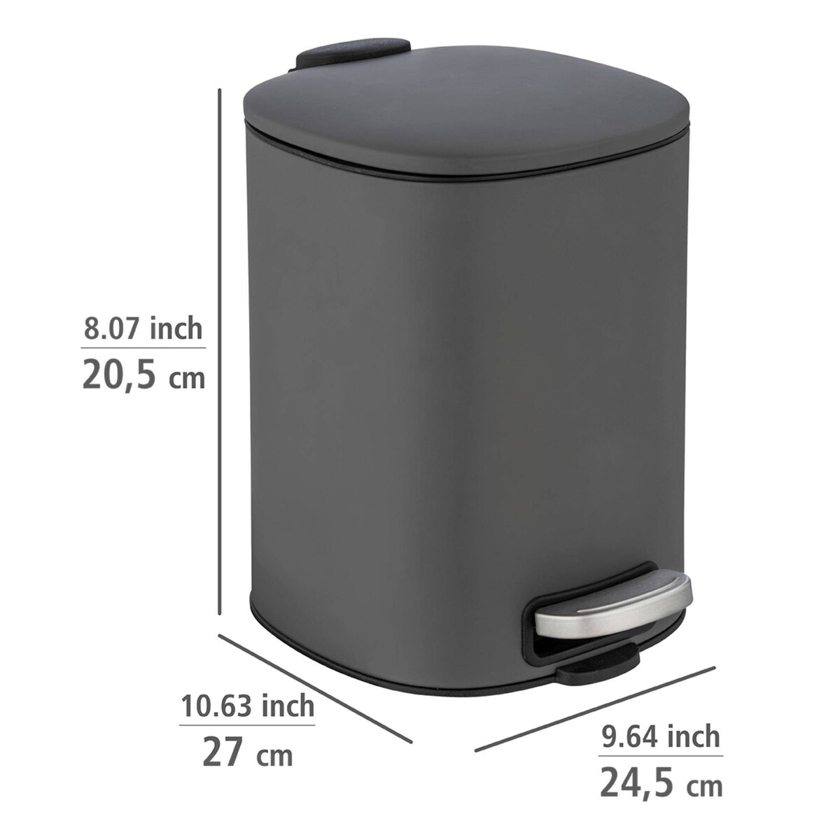 Kosz na śmieci ALASSIO, z pedałem i funkcją Easy-Close, 5 L,WENKO