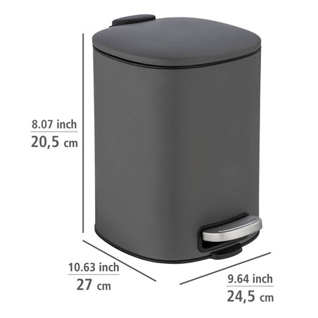 Kosz na śmieci ALASSIO, z pedałem i funkcją Easy-Close, 5 L,WENKO