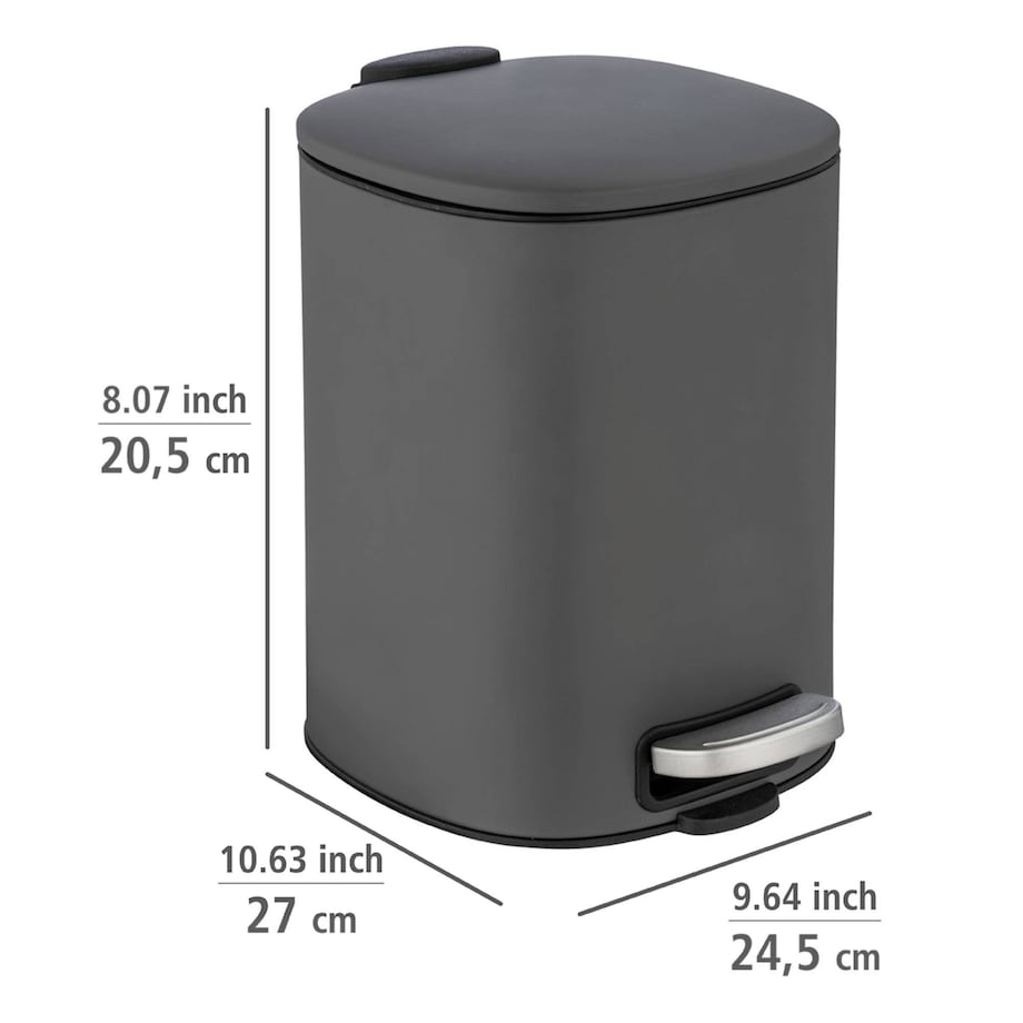 Kosz na śmieci ALASSIO, z pedałem i funkcją Easy-Close, 5 L,WENKO