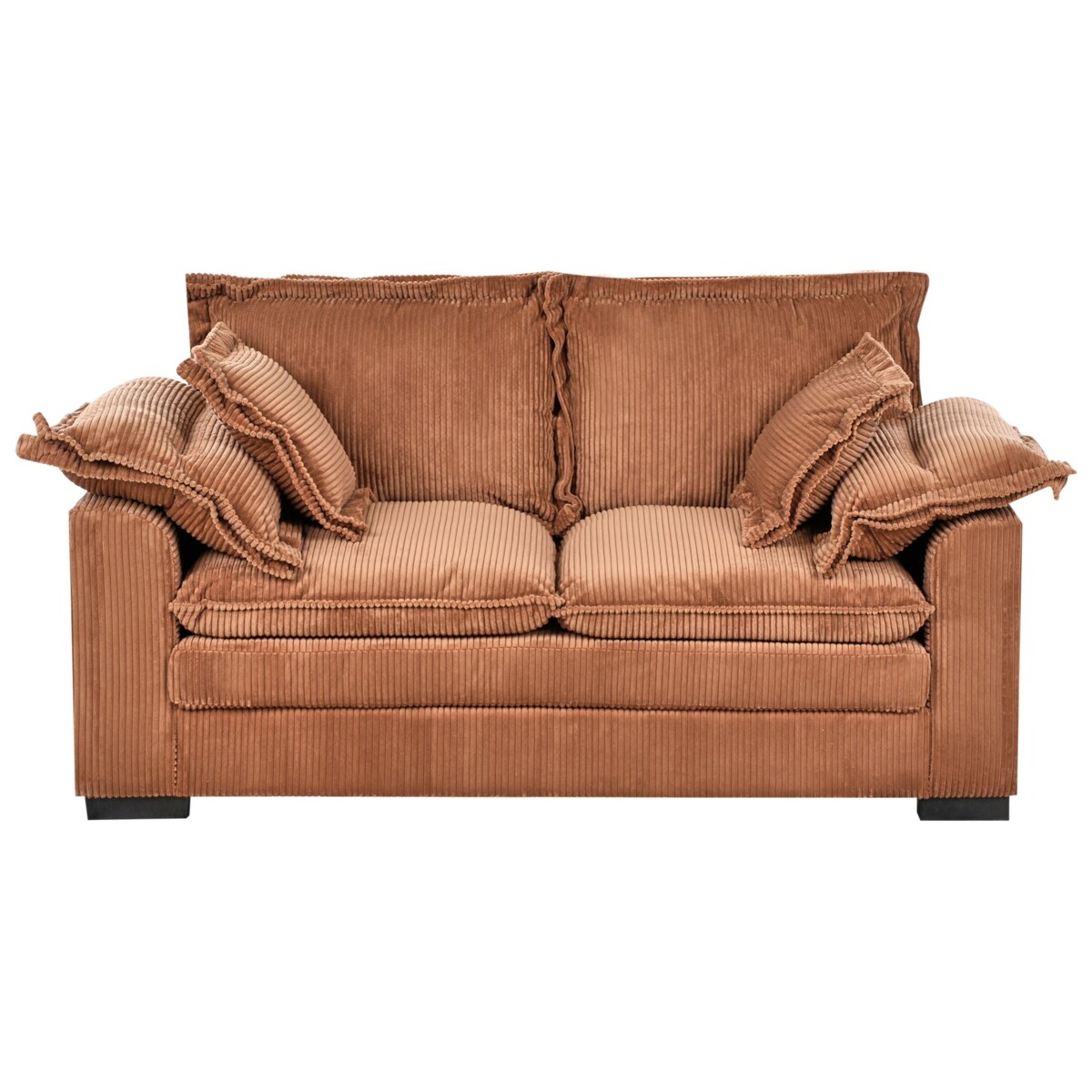 Sofa 2-osobowa sztruksowa brązowa TIRRO