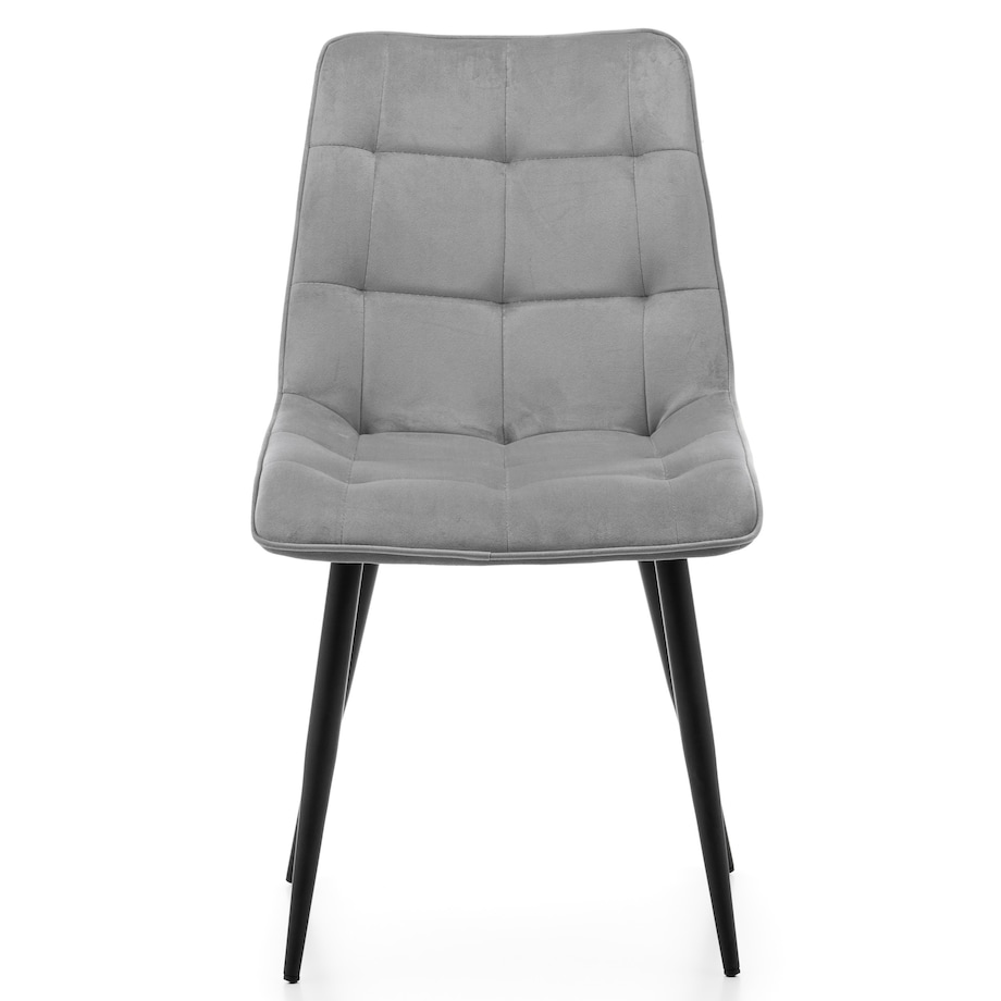 Krzesło tapicerowane welurowe CHIC velvet jasnoszary do salonu jadalni