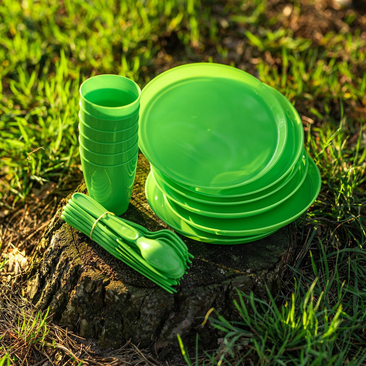 Zestaw Piknikowy W Pudełku 6 Osób 31 Elementów Kubki Talerze Sztućce