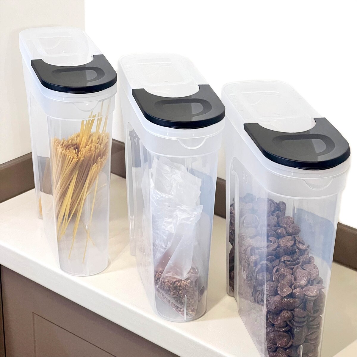 Pojemniki Na Żywność Kuchenne 3 X 4 L Makaron Mąkę Cukier Kaszę Sypkie