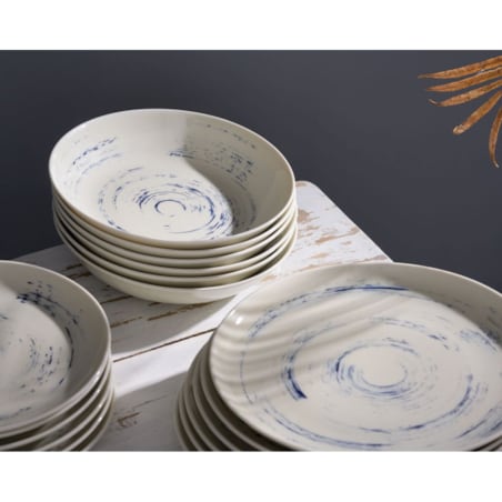 Zestaw talerzy dla 6 osób 18 el. City Borówkowy Krem CT22