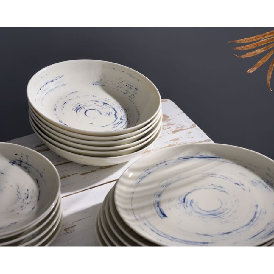 Zestaw talerzy dla 6 osób 18 el. City Borówkowy Krem CT22