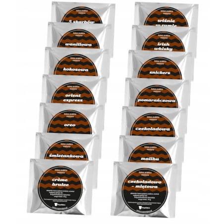 Zestaw mielonych kaw delikatesowych z filtrami gotowych do parzenia +cukier