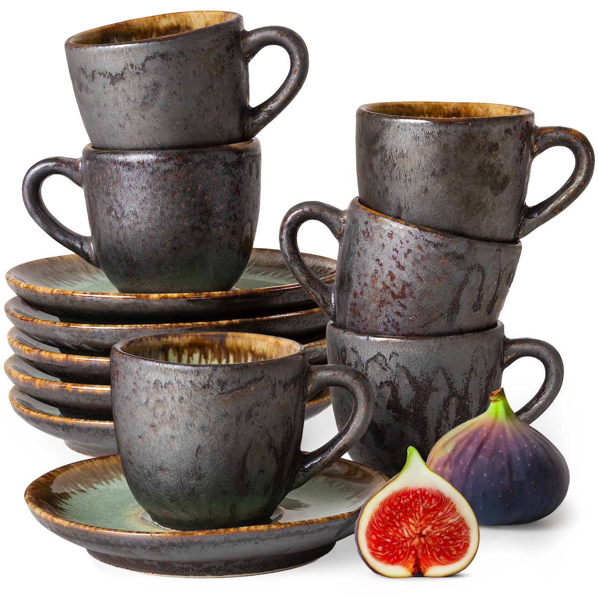 Konsimo PRIMA Filiżanka do espresso ze spodkiem 6 szt., szałwiowy