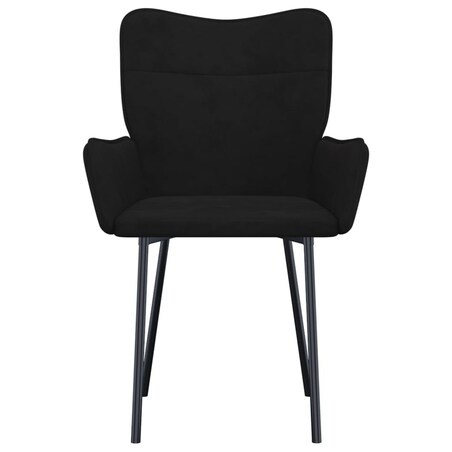 vidaXL Krzesła stołowe, 2 szt., czarne, obite aksamitem
