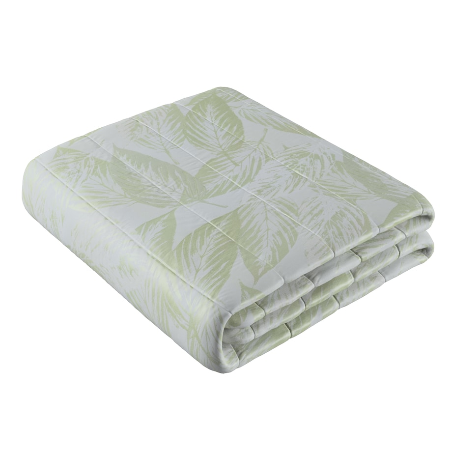 Narzuta pikowana w pasy 200x210 zielone liście