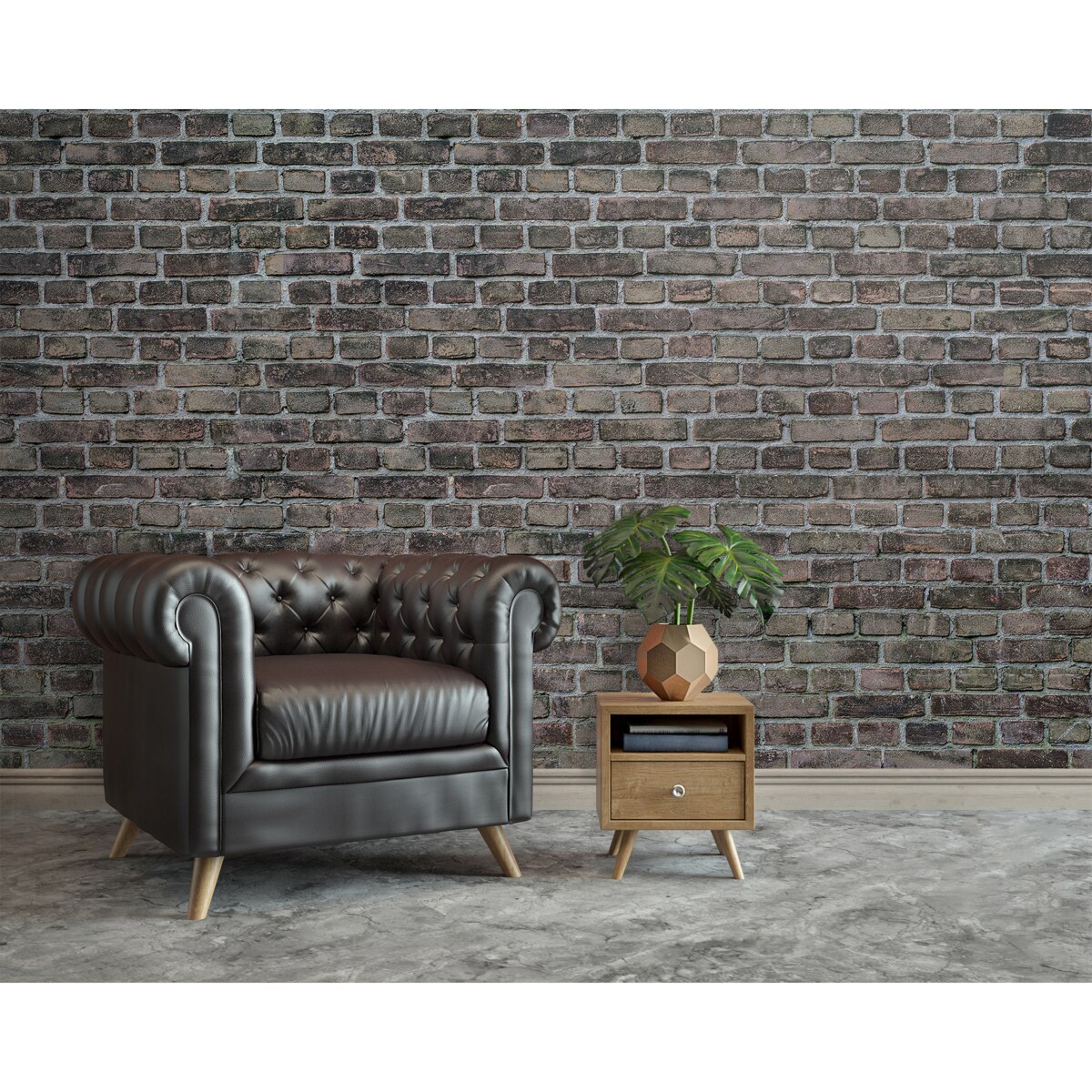 Tapeta Szare cegły, 416x254cm