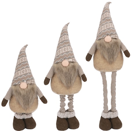 SKRZAT świąteczny KRASNAL gnom Mikołaj DUŻY BEŻOWY