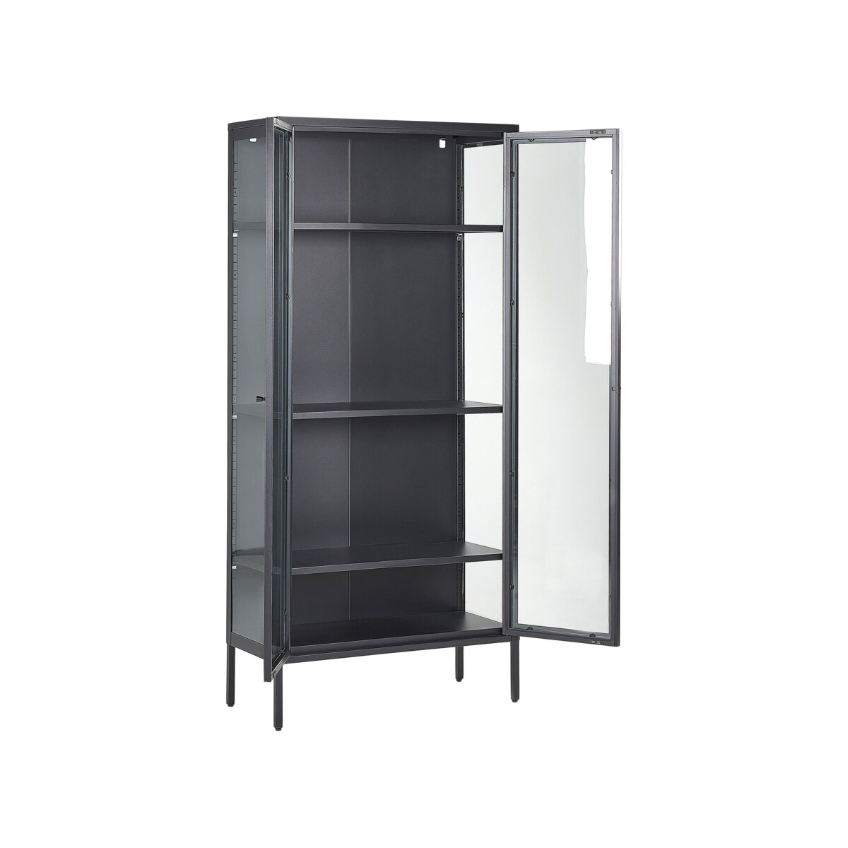 Witryna dwudrzwiowa metalowa czarna HARTY