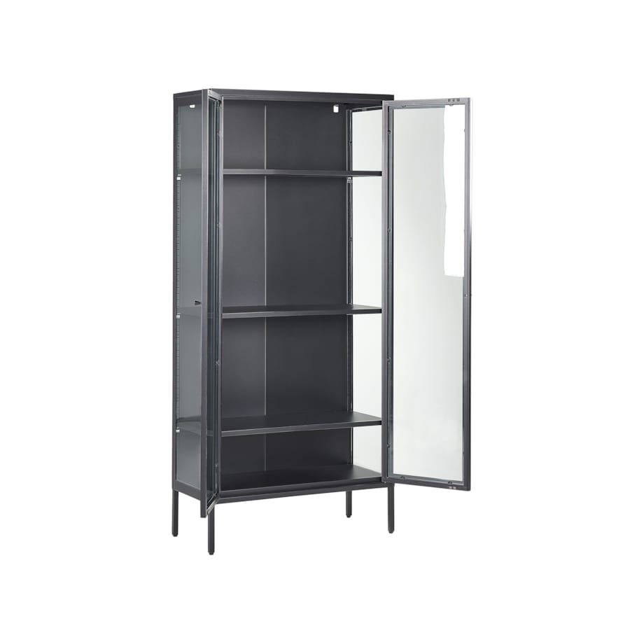 Witryna dwudrzwiowa metalowa czarna HARTY