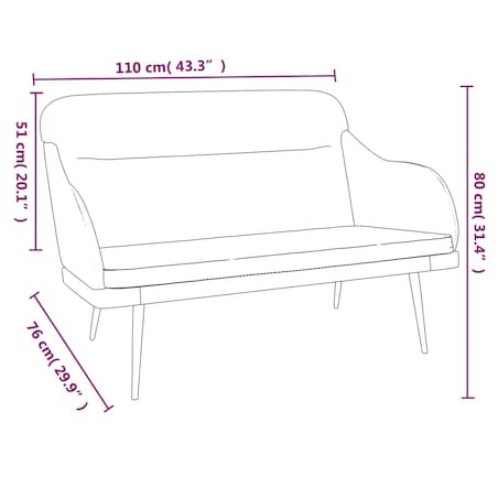 vidaXL Ławka, ciemnoszara, 110x76x80 cm, obita aksamitem