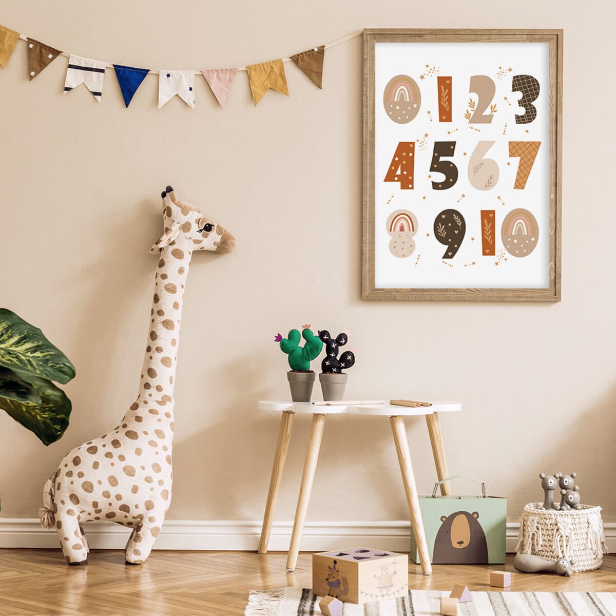 Plakat dla dzieci Liczby boho 2 20x30