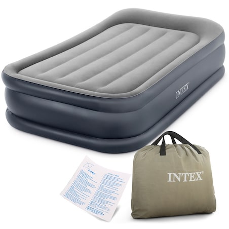 Materac welurowy z pompką 191x99x42 cm INTEX