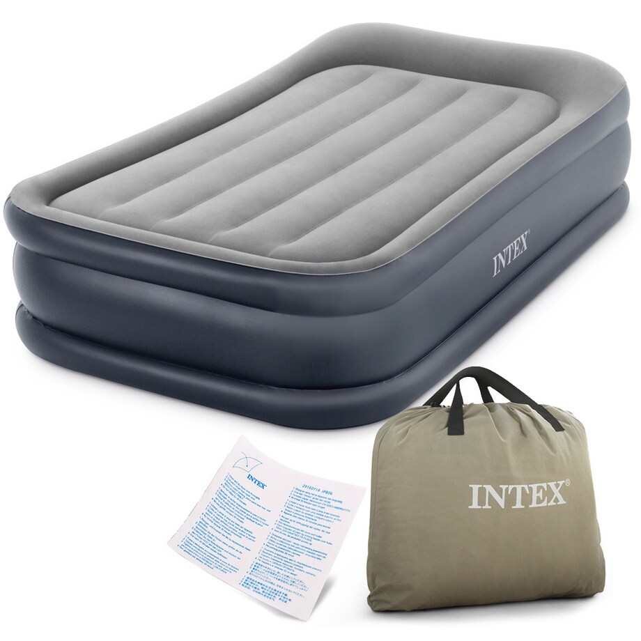 Materac welurowy z pompką 191x99x42 cm INTEX