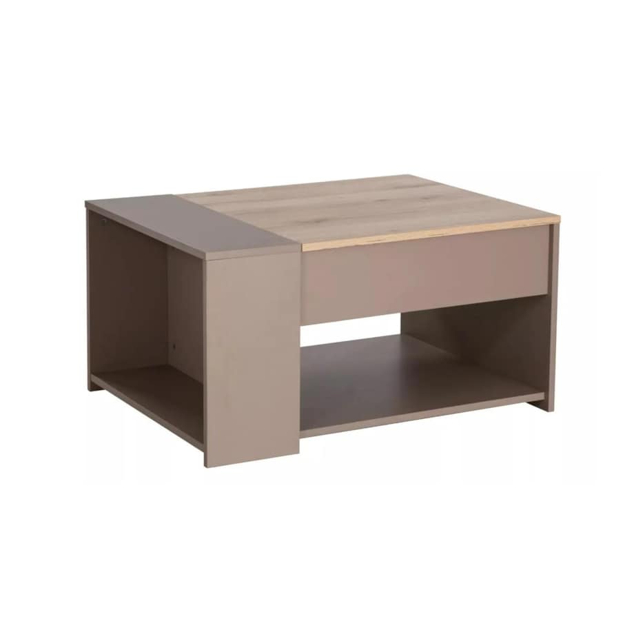 Ława DROP 80x60 podnoszona dąb/beżowa