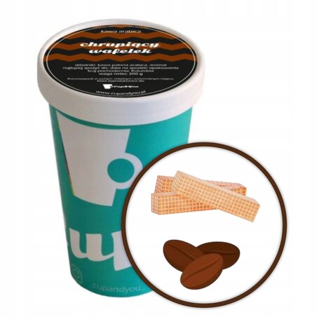 Kawa aromatyzowana ARABICA CHRUPIĄCY WAFELEK ziarnista Cup&You 200g premium - kawa smakowa deserowa