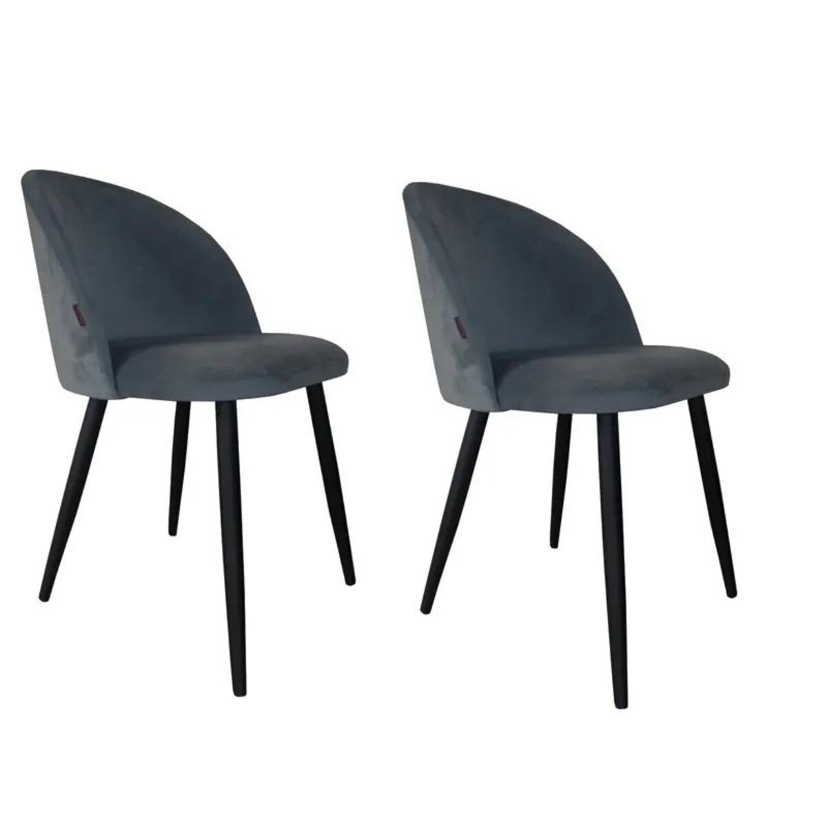 Zestaw krzeseł CLAUDINE 1 BL VELVET 2 szt ciemno szare