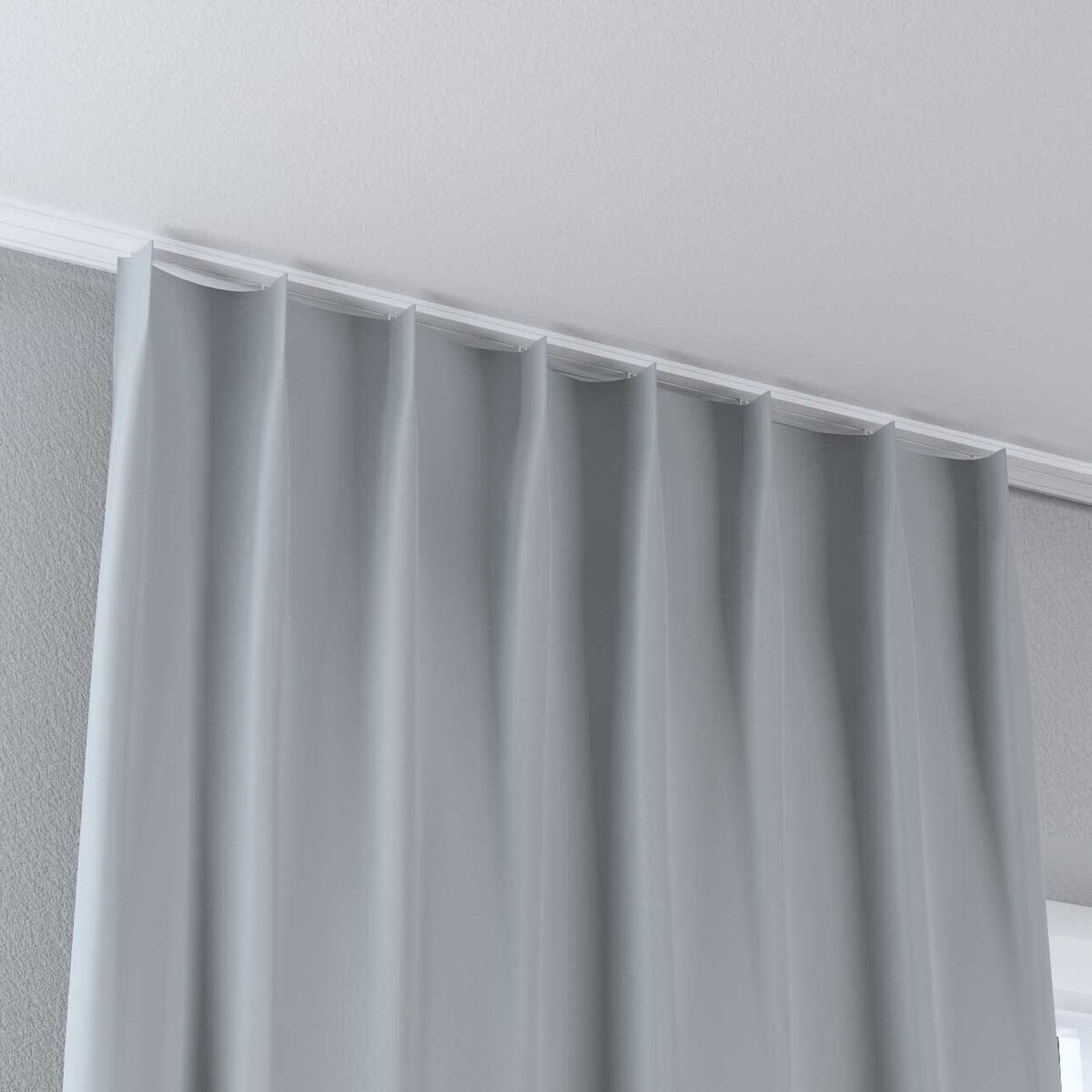 Zasłona na haczykach flex pojedynczych 130x245 jasny szary