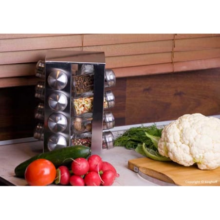 Zestaw pojemników na przyprawy 17 elementów przyprawnik KINGHOFF