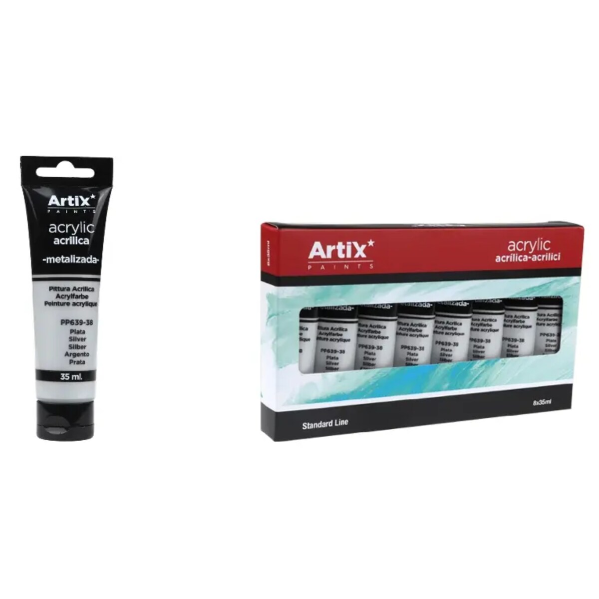 farba akrylowa silver artix pp639-38, 35ml