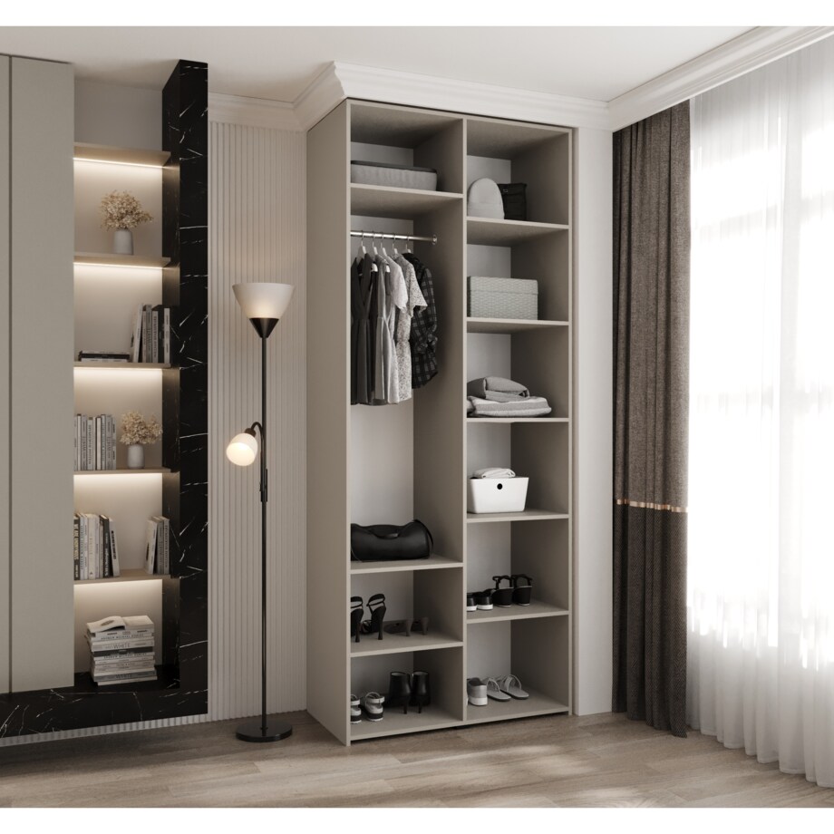 Szafa dwudrzwiowa Como 4 100 gł.50 kaszmir+czarny