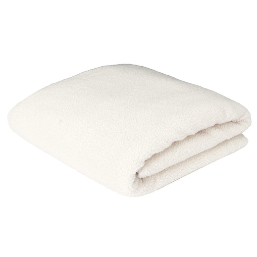 Pled Sherpa Intesi ciepły koc polarowy ecru 120x150cm na łóżko do salonu