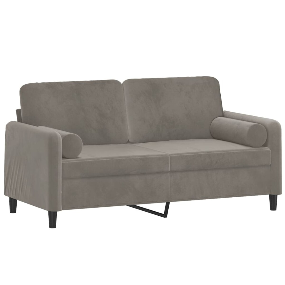 vidaXL 2-osobowa sofa z poduszkami, jasnoszara, 140 cm, aksamit