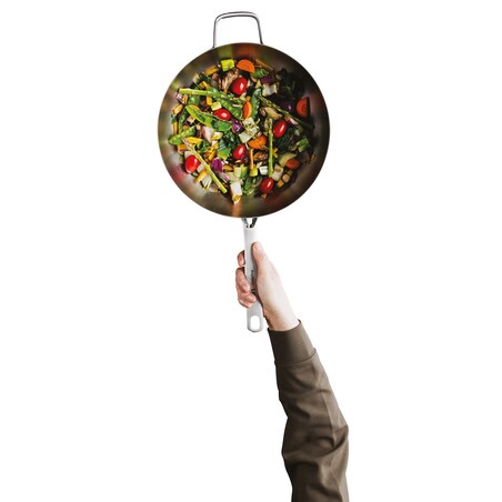 Patelnia stir-fry z pokrywą Graphite, stal nierdzewna z recykling 28 cm, 4,9 L BergHOFF