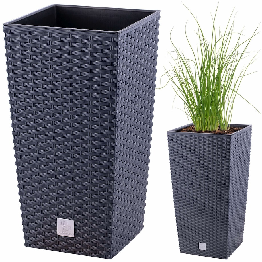 Doniczka Donica Ogrodowa Rattan Wysoka Wkład 37,6 Cm