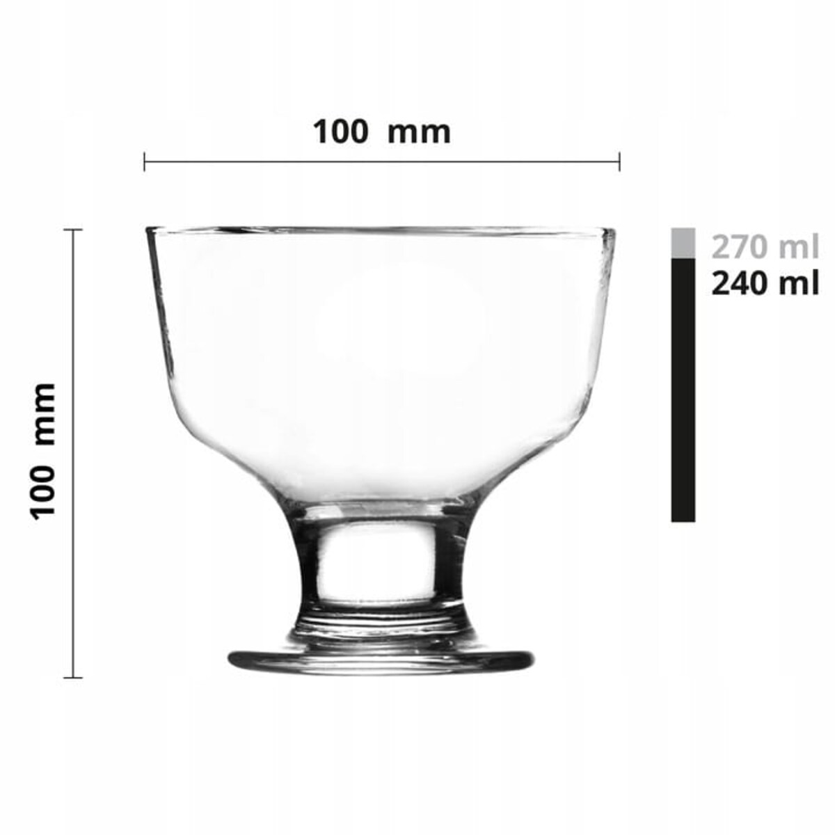 Szklany pucharek na lody desery Glasmark Krosno 270ml