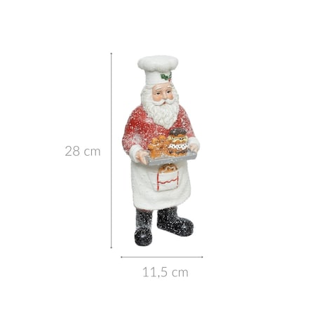 Figurka Mikołaj z tacą i ciasteczkami, 28 cm