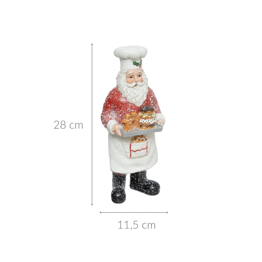 Figurka Mikołaj z tacą i ciasteczkami, 28 cm