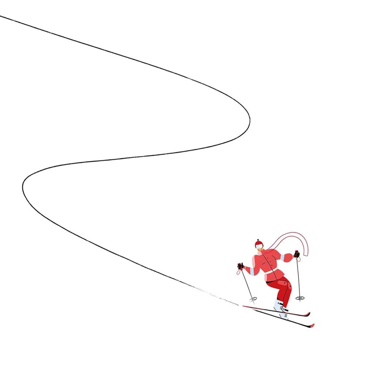 Poduszka świąteczna - Czerwona narciarka