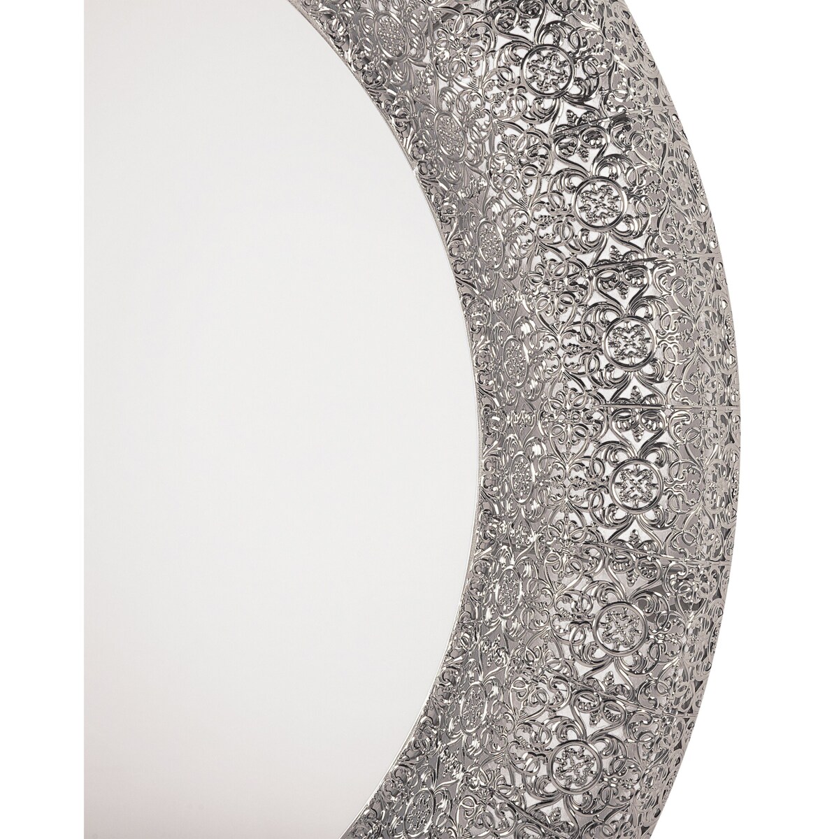 Metalowe okrągłe lustro ścienne ø 80 cm srebrne CHANNAY