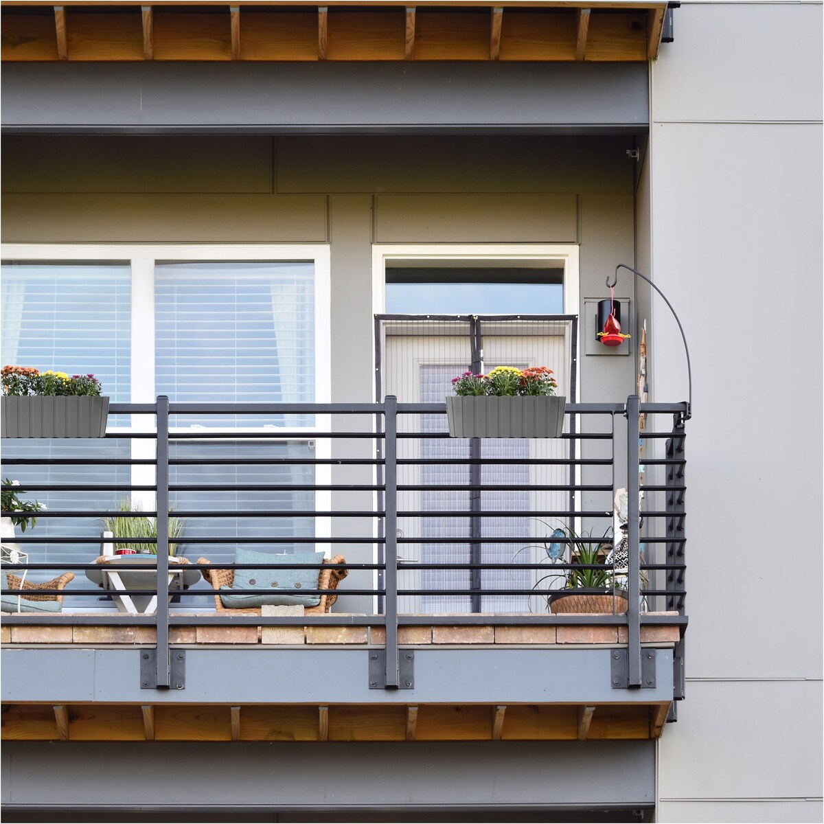 Skrzynka Balkonowa Donica Ogrodowa 38,3 Cm Do Powieszenia Szara