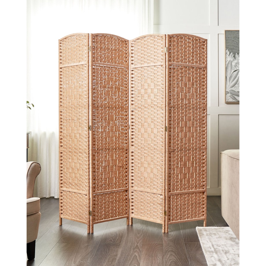 4-panelowy parawan pokojowy LAPPAGO Naturalny 163 cm 170 cm