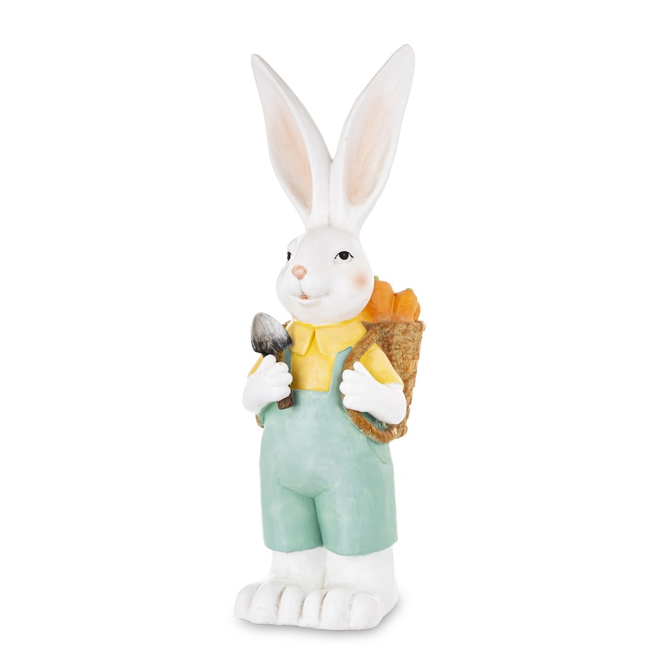 Dekoracja - królik OGRODNICZEK w niebieskich spodenkach 83x22x33 cm