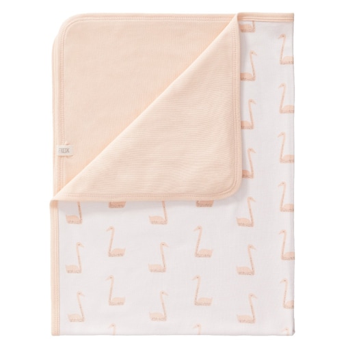 Fresk - Kocyk z bawełny organicznej 80 x 100 cm Łabędź