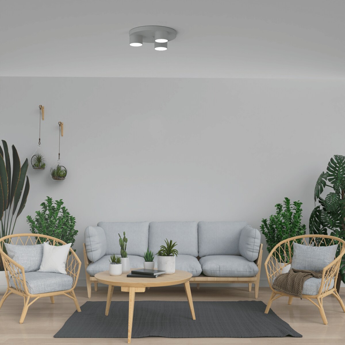 Biała lampa sufitowa Dixie minimalistyczna do gabinetu