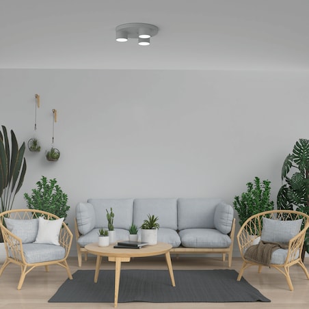 Biała lampa sufitowa Dixie minimalistyczna do gabinetu