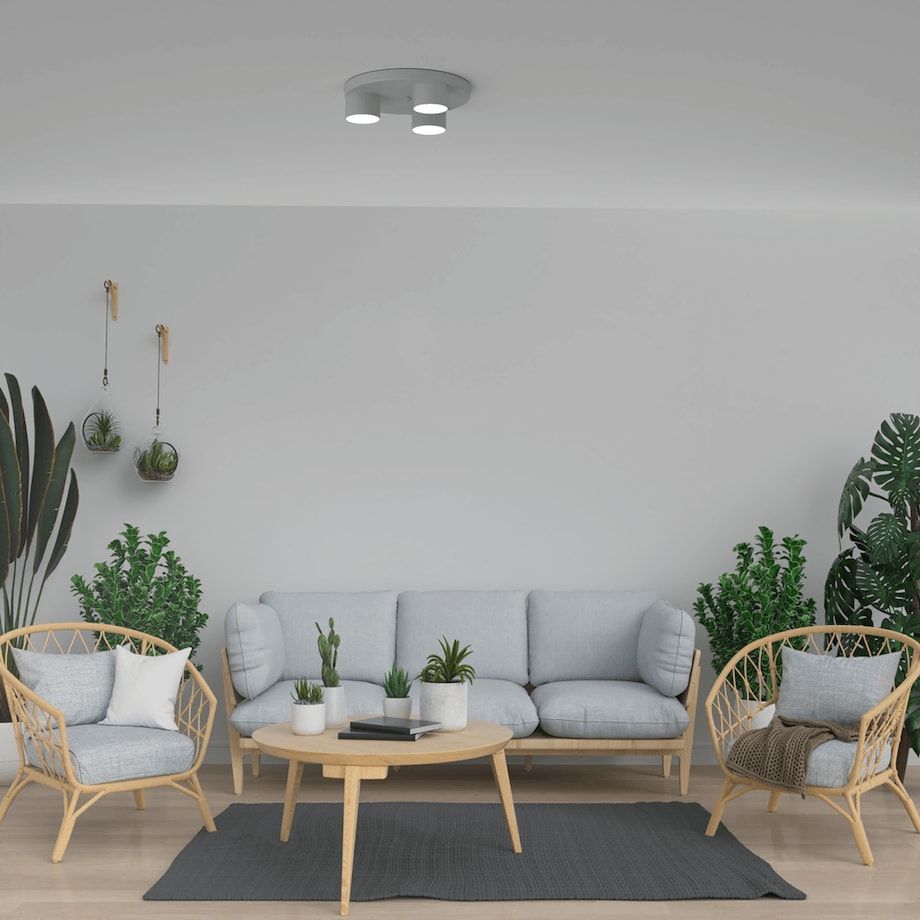 Biała lampa sufitowa Dixie minimalistyczna do gabinetu