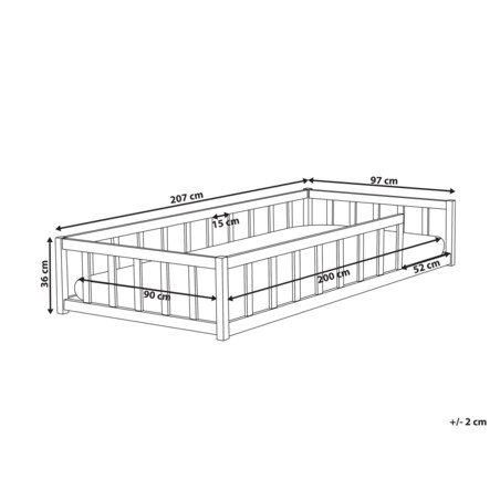Łóżko dziecięce drewniane 90 x 200 cm jasne MEYMAC