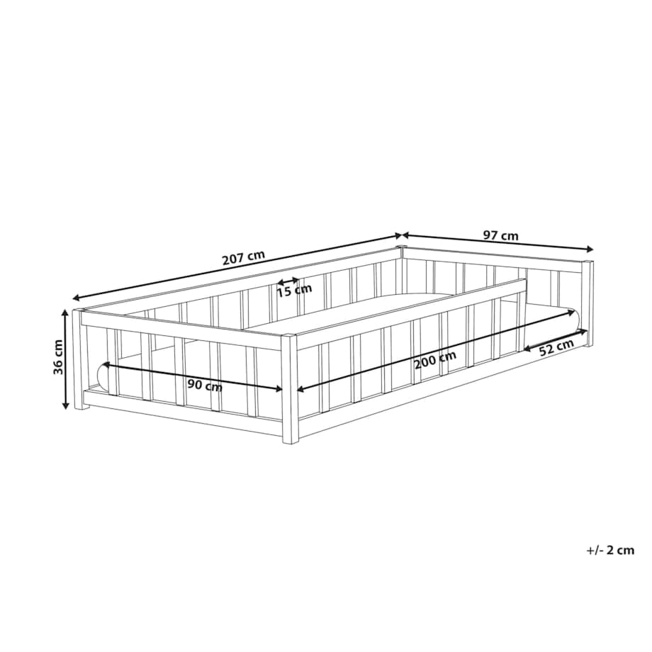 Łóżko dziecięce drewniane 90 x 200 cm jasne MEYMAC