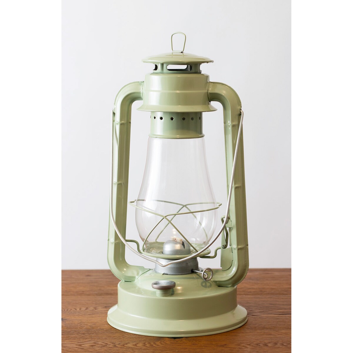 LAMPA NAFTOWA WISZĄCA STOJĄCA zielona metalowa z knotem do salonu ogrodu