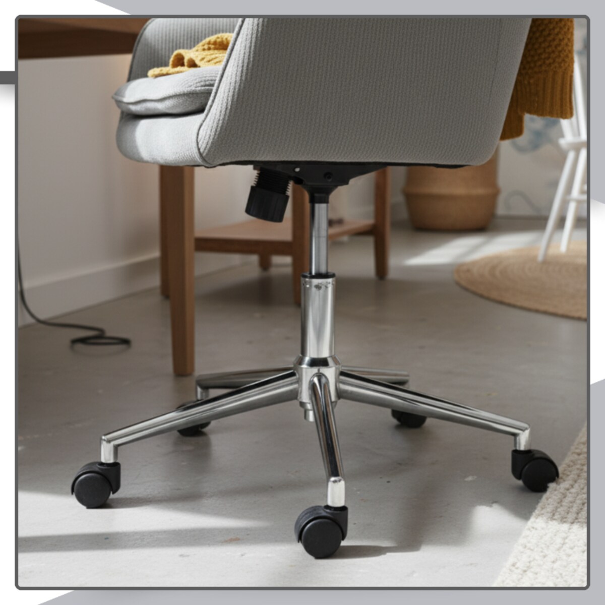 Fotel biurowy obrotowy krzesło biurowe tkanina prążkowana do biurka regulowany szary