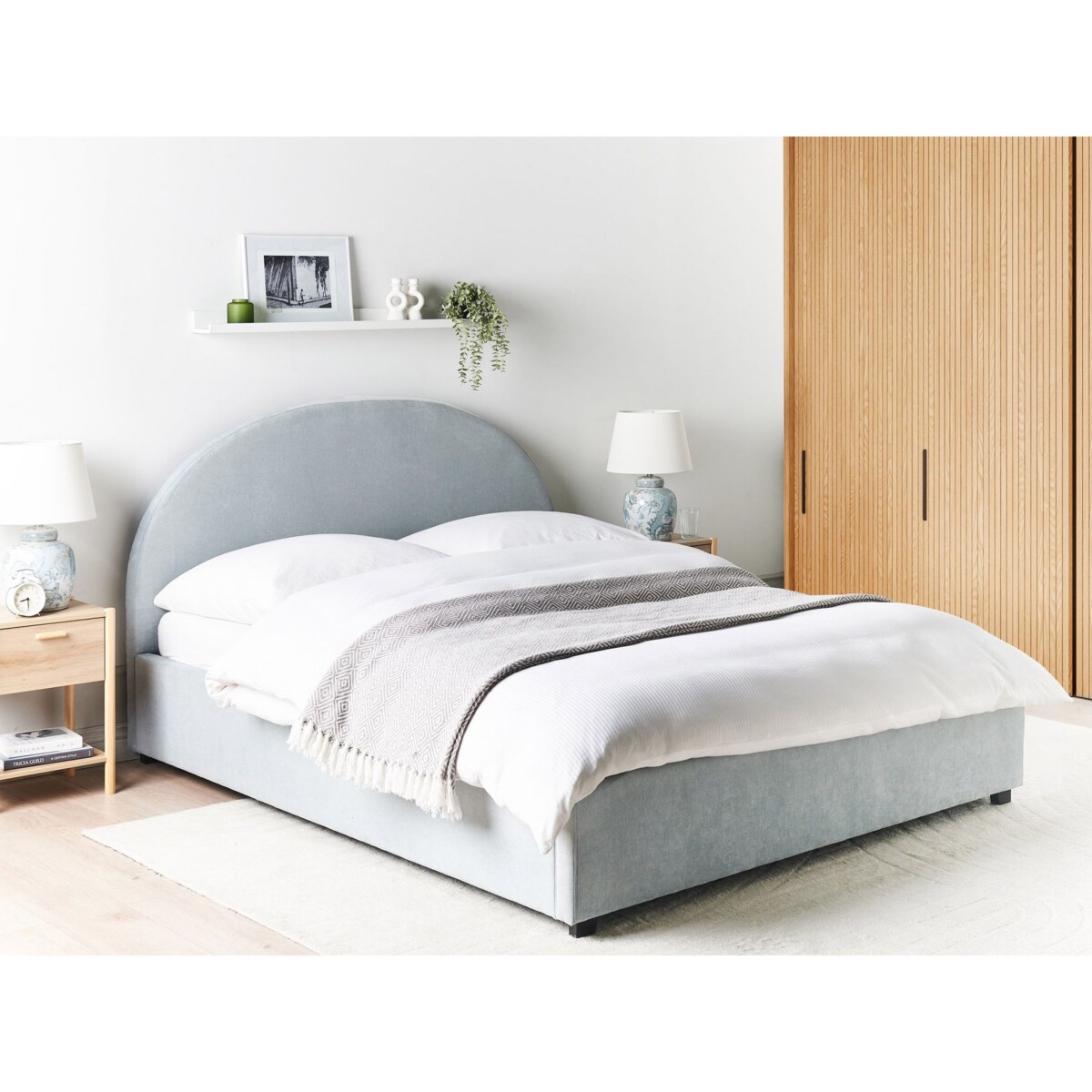 Łóżko z pojemnikiem VAUCLUSE 160 x 200 cm Błękitny