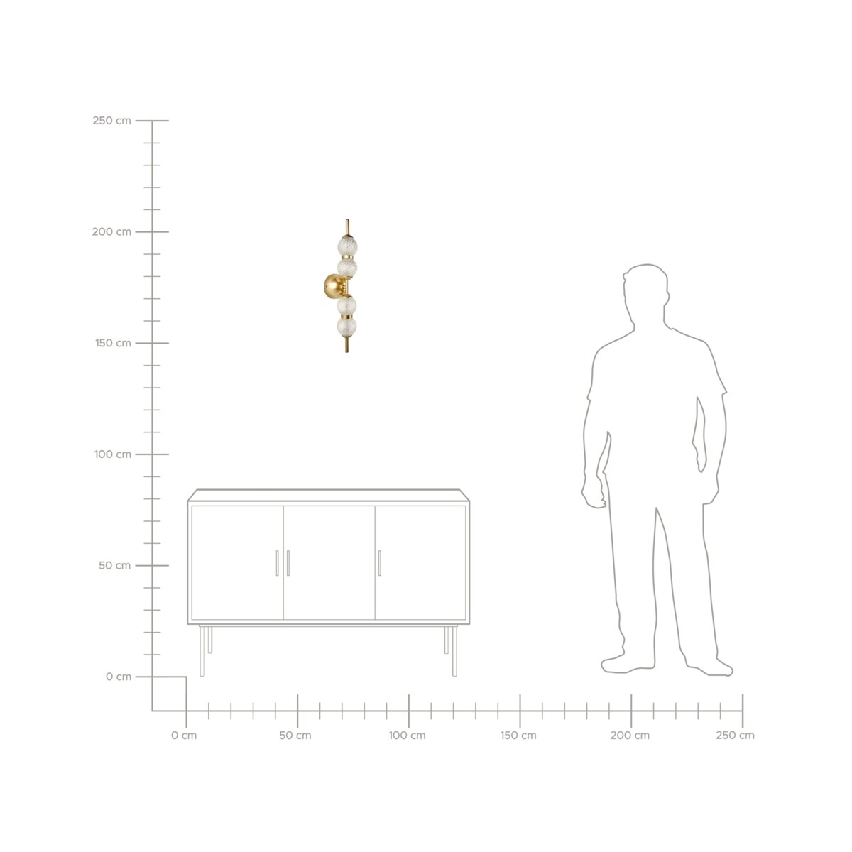 Lampa ścienna LED ARAS Szkło Złoty